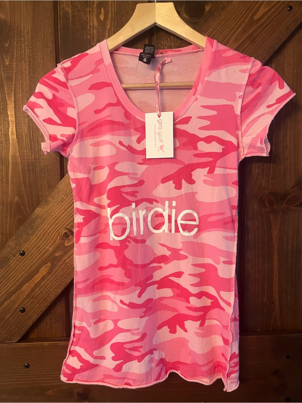 Women’s GOLF “Birdie” Camo Short Sleeve Tee- great for golf team! $25each S/M/L